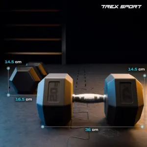 Гантеля шестигранна прогумована TX-200RD Trex Sport 20 кг - фото 6
