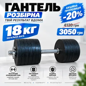 Гантель обгумована RN-Sport 18.5 кг (RN42-14) - фото 