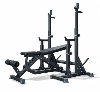 Штанга метал обгумований 100 кг RN-Sport + Скамья со стойками DEF Rn-DEF-OBG100 - фото 1